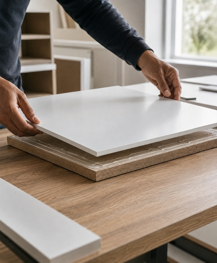 PVC Laminate to Ply, HDHMR, MDF bonding detail layout
